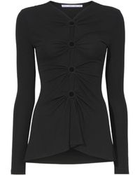 Proenza Schouler - Label V-Neck Crepe Top - Lyst