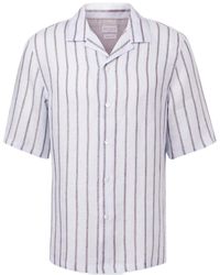 Brunello Cucinelli - Striped Linen Bowling Shirt - Lyst