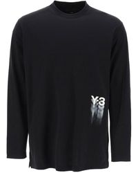 Y-3 - Logo Printed Long Sleeved T-Shirt - Lyst