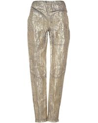 Rick Owens - Metallic Crinkled Effect Trousers - Lyst