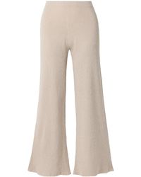 The Elder Statesman - Delicash Ribbed Blend Wide-Leg Casual Pants - Lyst