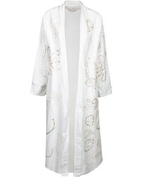 forte_forte - Pearl-Embellished Duster Coat - Lyst
