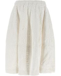 Comme des Garçons - Lace-Patterned Pleated Midi Skirt - Lyst