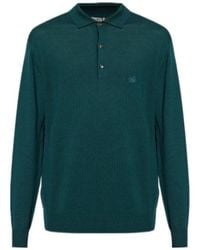 Etro - Logo Embroidered Knit Polo Shirt - Lyst