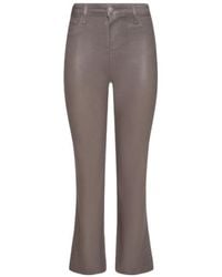 L'Agence - Kendra Coated Cropped Flare Jean - Lyst