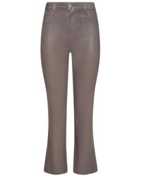 L'Agence - Kendra Coated Cropped Flare Jean - Lyst