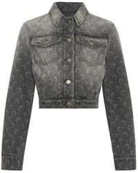 Marine Serre - Denim Cropped Jacket - Lyst