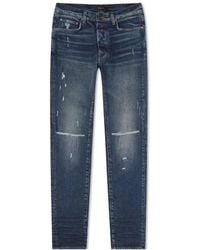 Amiri - Ripped-Detail Straight-Leg Jeans - Lyst
