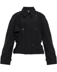 MM6 by Maison Margiela - Belted Raw-Hem Jacket - Lyst