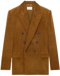 Saint Laurent - Double-Breasted Corduroy Jacket - Lyst
