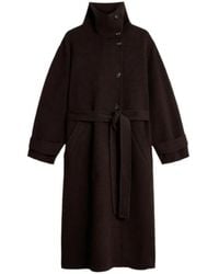 Soeur - High Collar Belted Long Wool Coat - Lyst