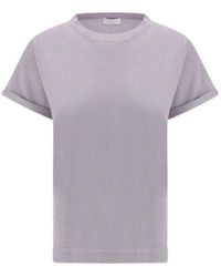 Brunello Cucinelli - Short-Sleeved Crewneck Knitted T-Shirt - Lyst