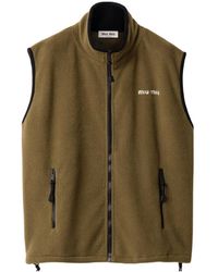 Miu Miu - Fleece Zipper Vest - Lyst