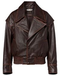 JACQUES WEI - Leather Biker Jacket - Lyst