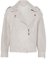 Brunello Cucinelli - Long Sleeved Zip-Up Jacket - Lyst