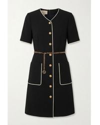 Gucci - Buttoned Short-Sleeve Midi Dress - Lyst