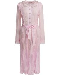 Self-Portrait - Pleated Georgette Midi Dress - Lyst
