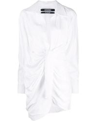 Jacquemus - La Robe Bahia Draped Long Sleeved Dress - Lyst