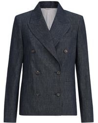 Brunello Cucinelli - Double Breasted Long-Sleeved Blazer - Lyst