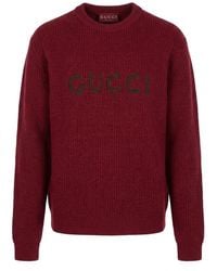 Gucci - Wool Cashmere Rib Knit Sweater - Lyst