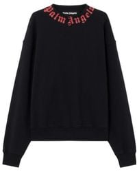 Palm Angels - Neck Logo Crewneck Sweatshirt - Lyst