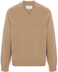 Maison Margiela - Four-Stitch V-Neck Jumper - Lyst
