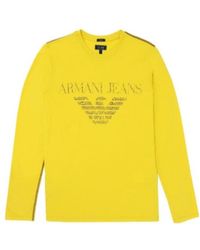 Armani Jeans - T-Shirt With Round Neck And Long Sleeves - Lyst