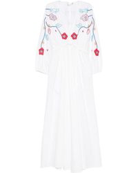 forte_forte - Floral-Embroidered Cotton Maxi Dress - Lyst