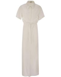 Brunello Cucinelli - Drawstring Waist Maxi Dress - Lyst