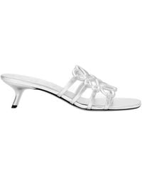 Loewe - Anagram Petal Leather Heeled Sandals - Lyst
