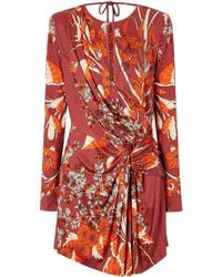 Johanna Ortiz - Open-Back Draped Printed Jersey Mini Dress - Lyst