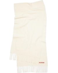 Acne Studios - Logo Patch Fringed Scarf - Lyst