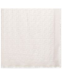 Fendi - Ff Jacquard Frayed-Edge Scarf - Lyst