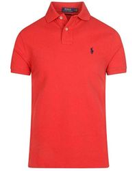 Polo Ralph Lauren - Logo Embroidered Polo Shirt - Lyst