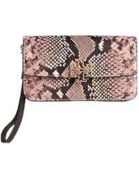 Tory Burch - Snake Pattern Leather Clutch - Lyst