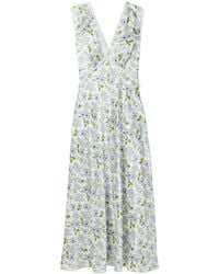 Doen - Tahlia Lace-Trimmed Floral-Print Silk-Charmeuse Midi Dress - Lyst