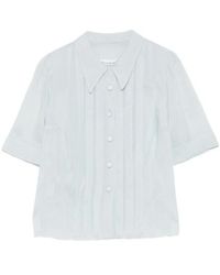 Maison Margiela - Sheer Pleated Button-Up Top - Lyst
