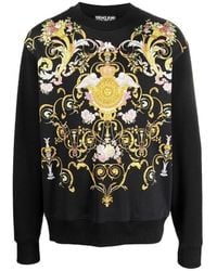 Versace Jeans Couture - Barocco-Print Cotton Sweatshirt - Lyst