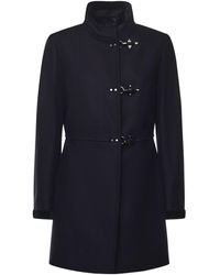 Fay - Hook-Closure Wool-Blend Coat - Lyst