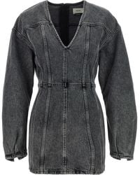 Haikure - V-Neck Long-Sleeve Denim Dress - Lyst