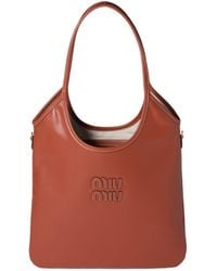 Miu Miu - Ivy Logo-Lettering Tote Bag - Lyst