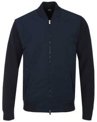 BOSS - Zip Knitted Bomber Jacket - Lyst