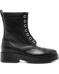 Casadei - Round Toe Zipped Lace-Up Boots - Lyst