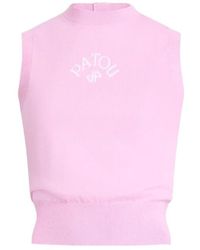 Patou - Logo Sleeveless Knitted Top - Lyst