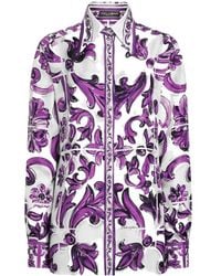 Dolce & Gabbana - Majolica-Print Silk Twill Shirt - Lyst