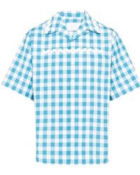 Prada - Check Pattern Short Sleeved Shirt - Lyst