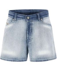 DIESEL - High-Rise Denim Shorts - Lyst