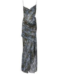 Christopher Esber - Snake-Print Draped Silk Maxi Dress - Lyst