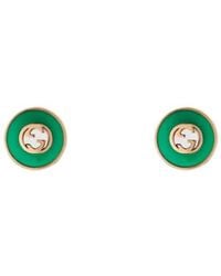 Gucci - Interlocking 18K Stud Earrings - Lyst