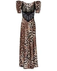 Rodarte - Leopard-Print Silk Satin Maxi Dress - Lyst